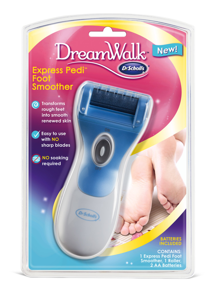 I can give myself my own pedi at home with the Dr. Scholl’s NEW DreamWalk Express Pedi Foot Smoother.