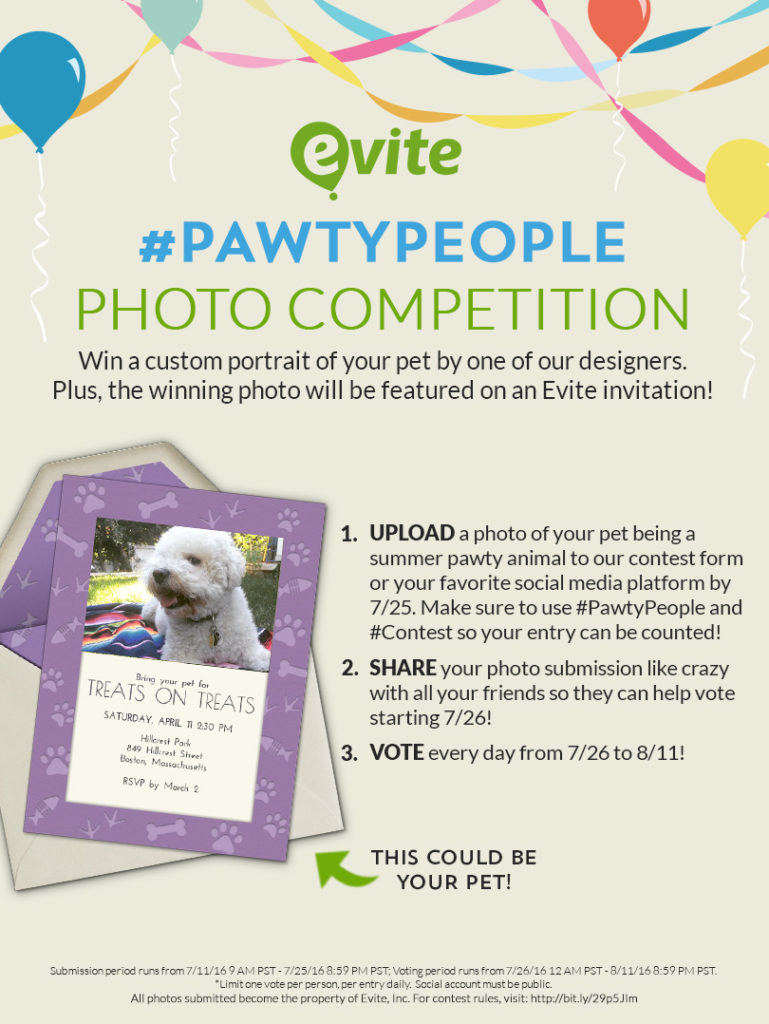 Evite Pawty People Contest