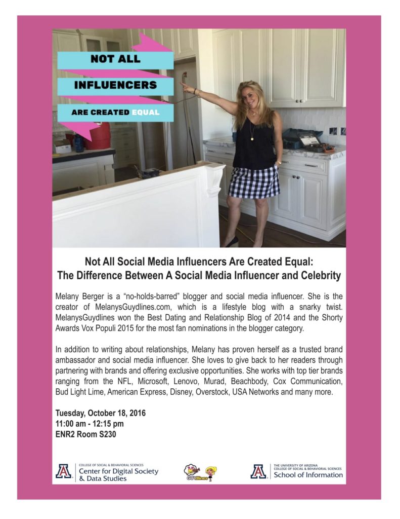I'm A Guest Lecturer At The University of Arizona Again: Social Media Influencer vs. Celebrity 